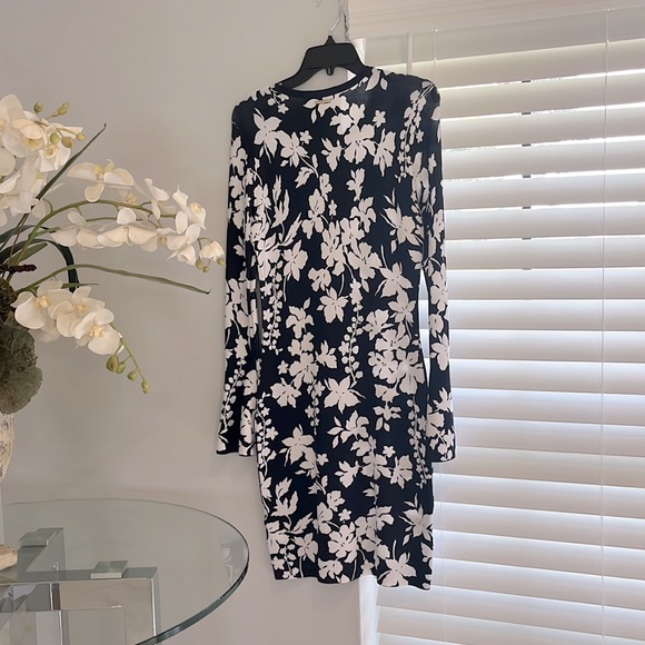 Michael Khors Floral Stretch-Viscose Bell-Cuff Dress Size Small - Picture 6 of 7